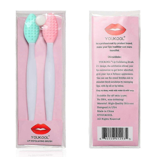 Double-sided silicone exfoliating lip brush (2 pieces) 1