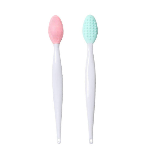 Double-sided silicone exfoliating lip brush (2 pieces)