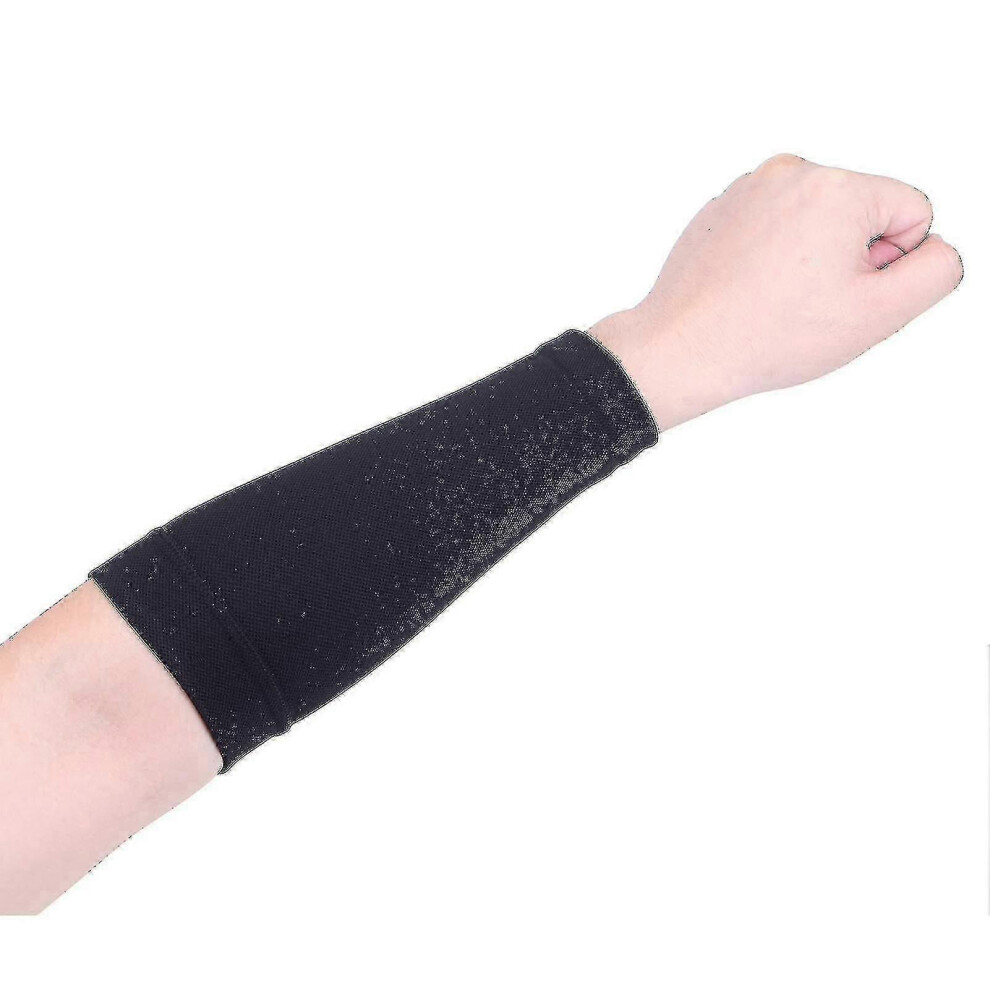 (Black) 2 Pack Forearm Tattoo Compression Sleeves Sun Protection Arm Sleeves For Men Women Black