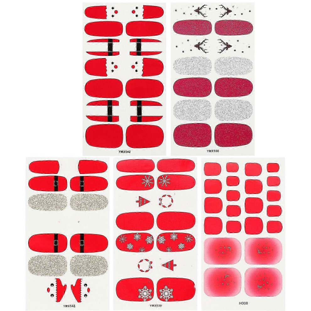 Sheets Christmas False Nail Tips Manicure Decoration Christmas Nail Art