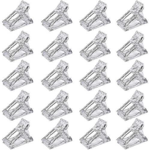 20pcs Clear Poly Gel Nail Tips Quick Builder Nail Extensions