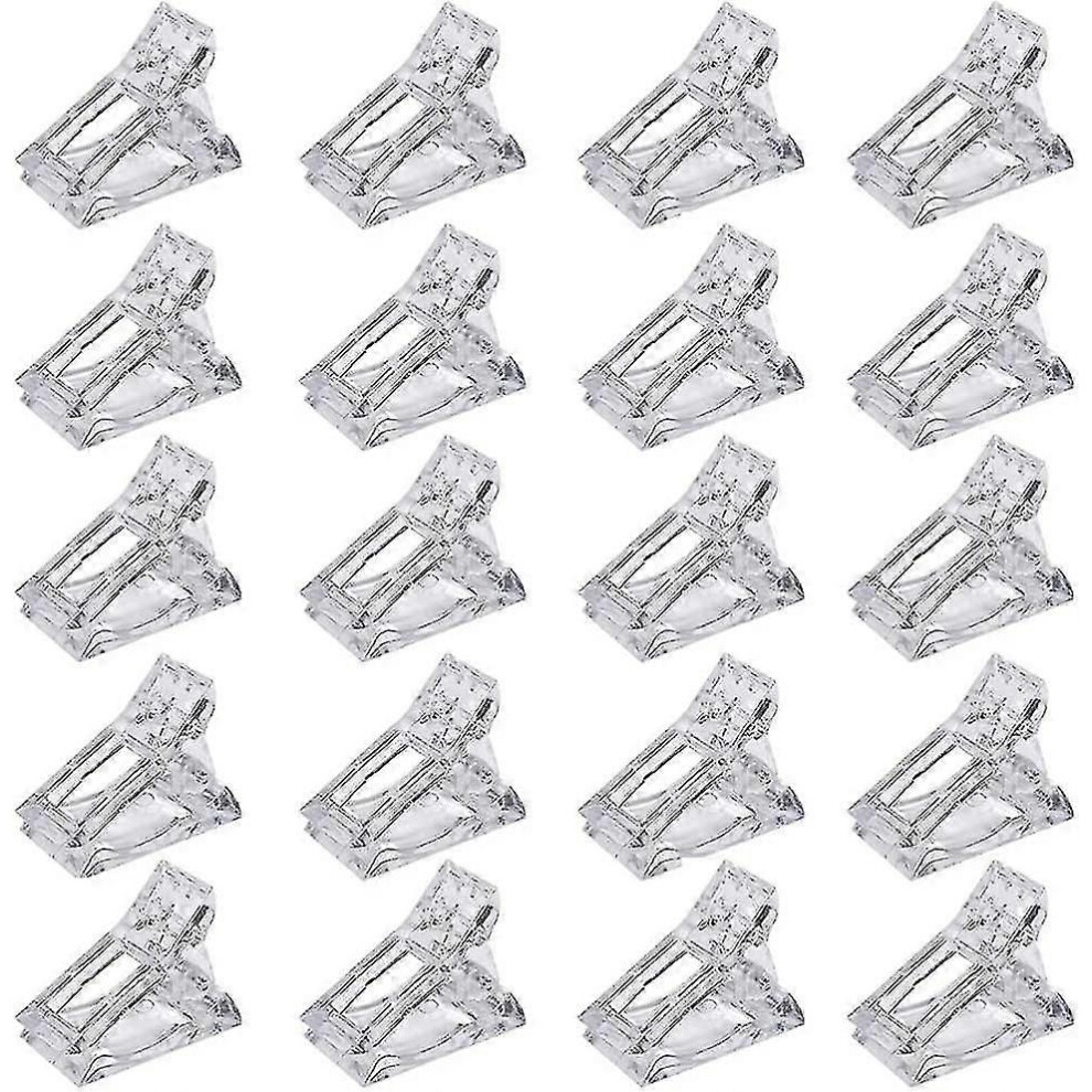 20pcs Clear Poly Gel Nail Tips Quick Builder Nail Extensions