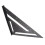 12 Inch Black Aluminum Right Angle Triangle Ruler with Protractor for Carpentry 9