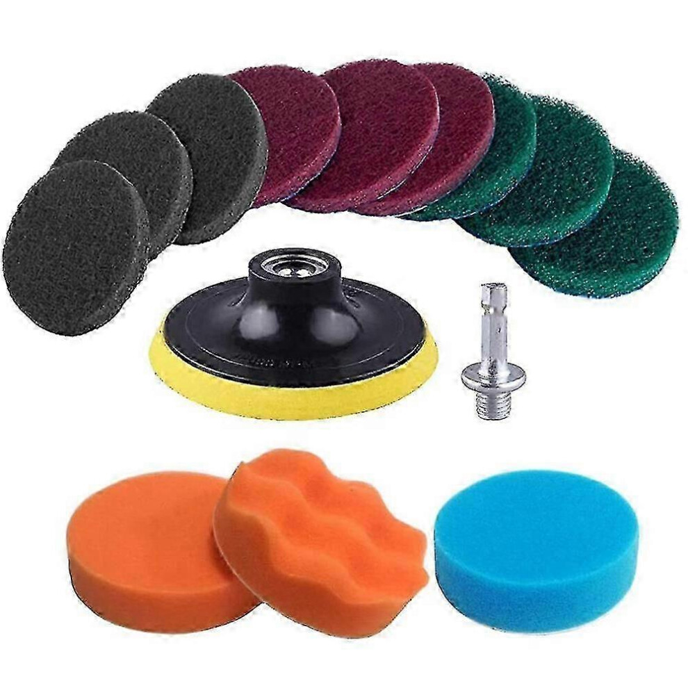 13-Piece Cleaning Kit with Scrub Brush, Scouring Pads and Sponge - All-Purpose Cleaner