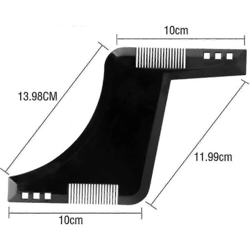Beard Stencil (Black), Beard Shaping Guide with Comb, Beard Styling Tool, Symmetrical Beard Stencils and Beard Outline - Ri 1