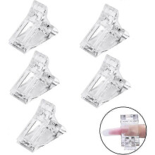 Clear Nail Tips, Polygel Nail Tips, Quick UV Nail Builder Kit, Plastic Manicure Tools for Polygel (