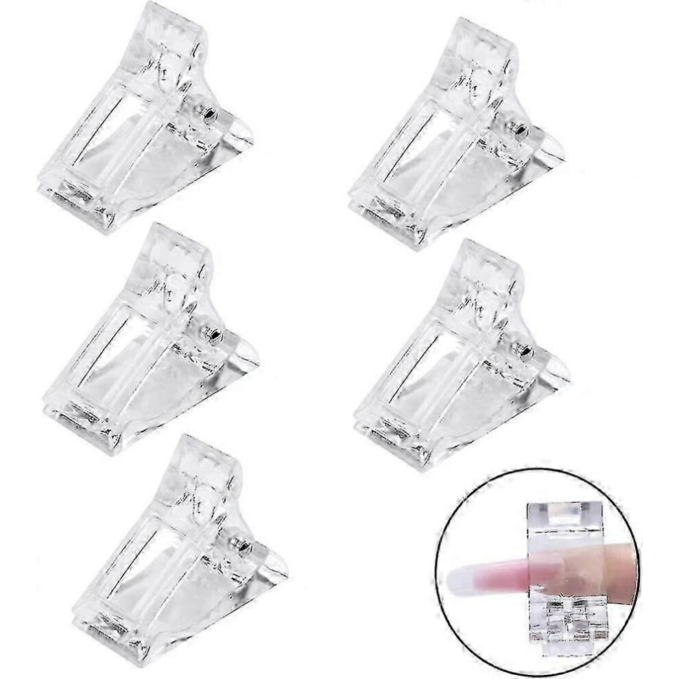 Clear Nail Tips, Polygel Nail Tips, Quick UV Nail Builder Kit, Plastic Manicure Tools for Polygel (