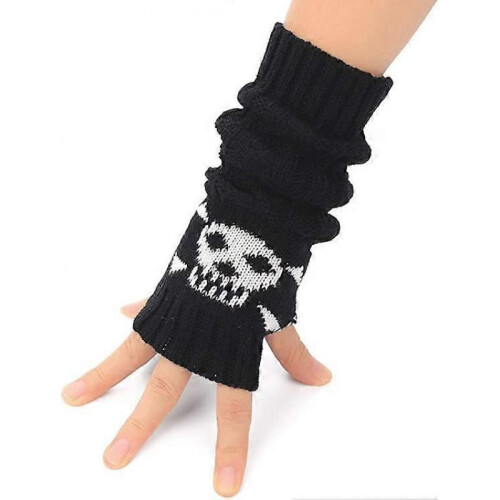 Fingerless Punk Skull Hand Warmer for Cosplay Typing Driving