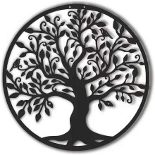 Tree of Life Metal Art Sculpture, Wall Hanging Tree Silhouette Decor, Tree Life Metal Hang Wall