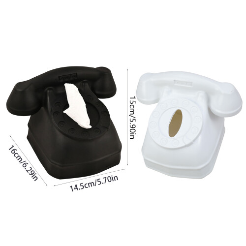 Unique Telephone Look Tissue Box Decorative Telephone-Black 2