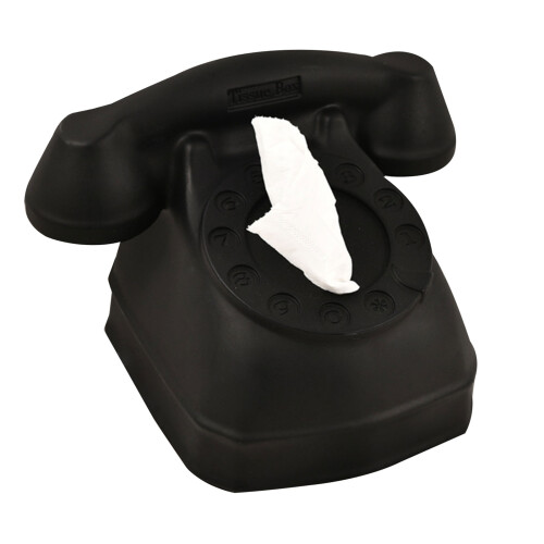 Unique Telephone Look Tissue Box Decorative Telephone-Black