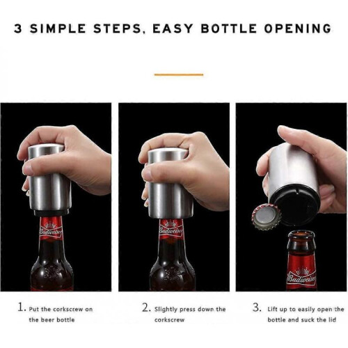 Décapsuleur magnétique, décapsuleur automatique de bière en acier inoxydable, cadeau push-pull 1