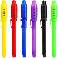 Invisible ink pen Secret pen Invisible writing spy pen with ultraviolet detector (6 pieces)