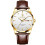 ((Men's style) Brown genuine leather - all gold - white surface) BINBOND宾邦手表一件代发热销双日历防水情侣手表非机械表手表女 1