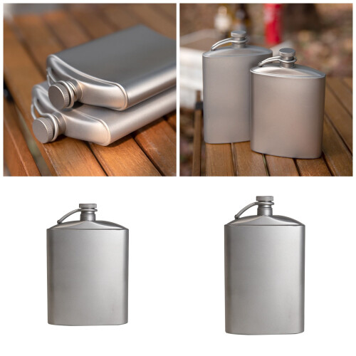 Portable Titaniums Hip Flask 260ml/200ml with Screw-  260ml 2