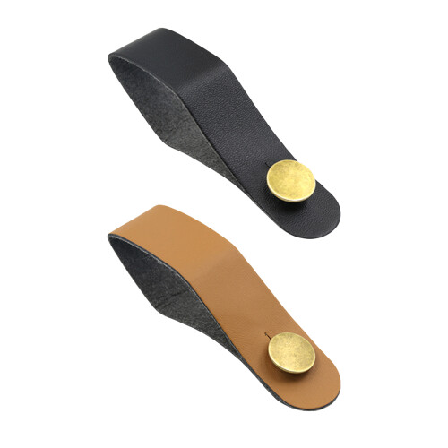 Leather Guitar Strap Holder Button Lock Headstock Adapter-Black 1