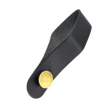 Leather Guitar Strap Holder Button Lock Headstock Adapter-Black