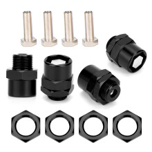 Premium 12mm bis 17mm Radsechskonverteradapter für RC-Autos Schwarz