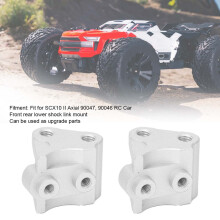 2 Stück Aluminium Vorder- / Hinterstoßdämpferaufnahme für SCX10 II RC Auto Silber