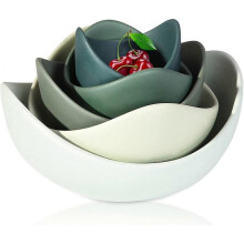 Salad Bowls, 5 Packs Serving Bowls Porcelain,Lotus Shaped Pasta Bowls, Dishwasher & Microwave Safe