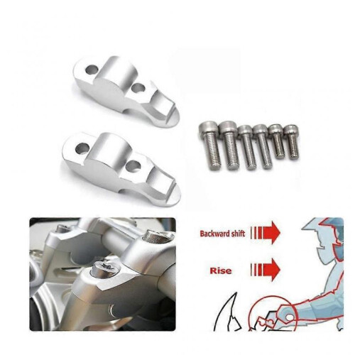 Universal Anodized 2 Inch Pivoting Motorcycle Handlebar Handle Bar Riser for 7/8 22mm Fat Handlebars Clamp 1
