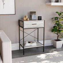 (Grey) Brooklyn 1-Drawer Console Table - Industrial Style