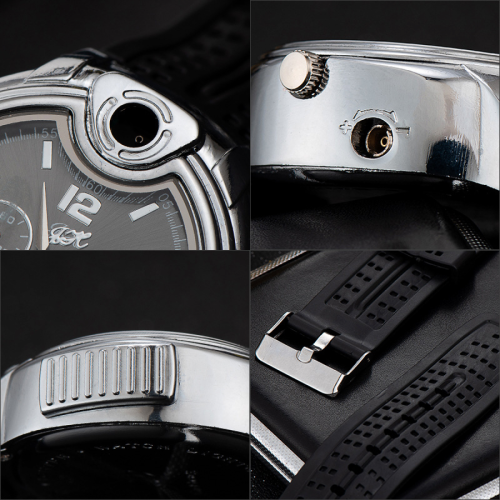 Cigarette Lighter Watch, Refillable Butane, Quartz Watch, Black 1
