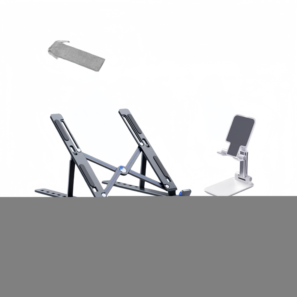 Friday : Aluminum Laptop Stand With Height Tilt | Foldable, Portable Ergonomic Holder (Limited Time Offer) Black 9022594093795
