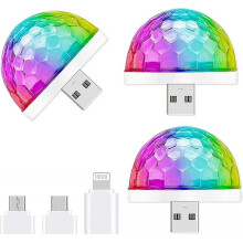Usb mini disco lamp, 3 bags, party lamp, ball sound activated Christmas