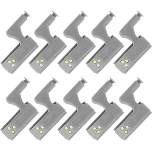 10 PCS Universal Hinge LED Sensor Light Cabinet Cupboard Closet Wardrobe Night Lights