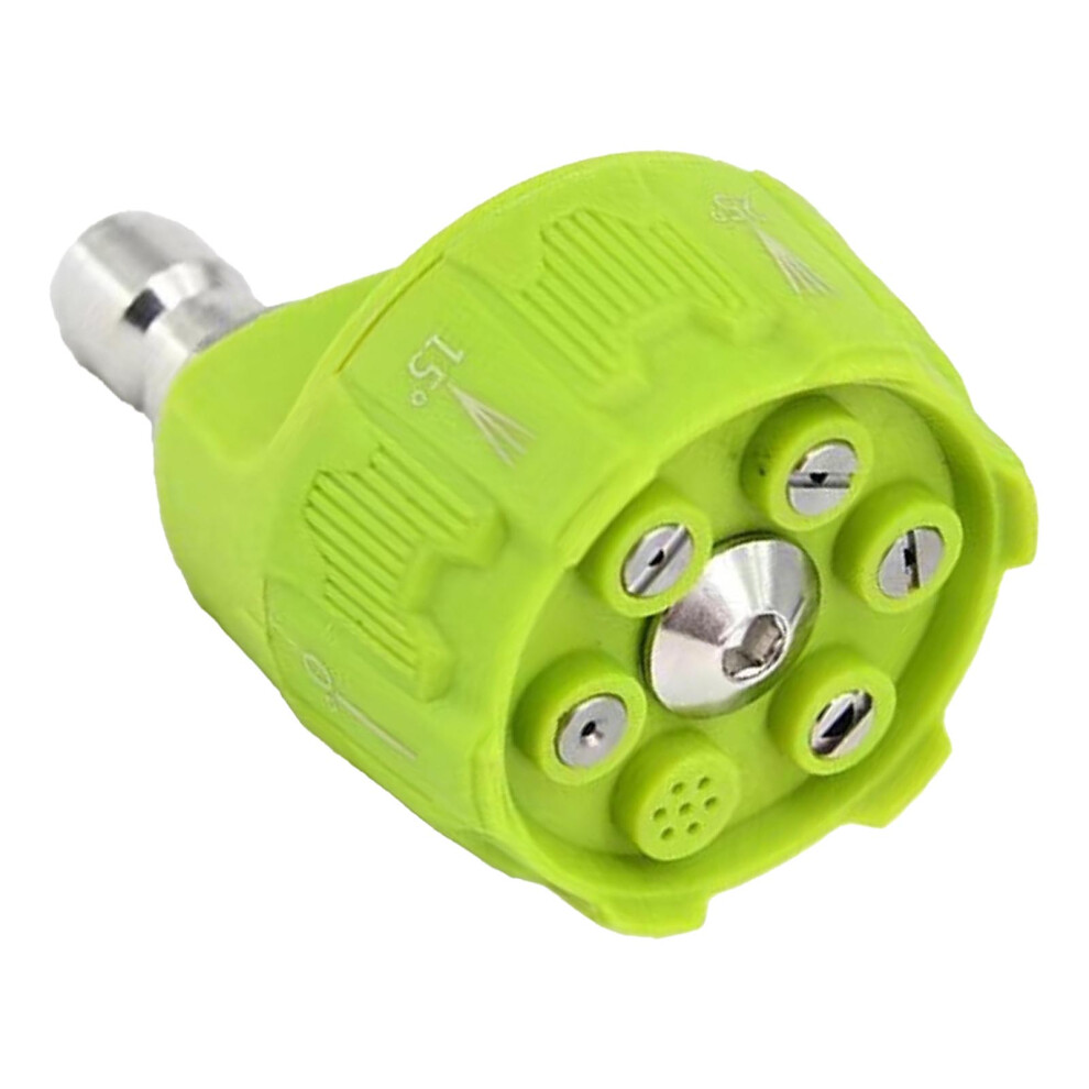 6 In 1 Pressure Washer Nozzle 3000Psi Adjustable Green Spray Kit 7671349408142