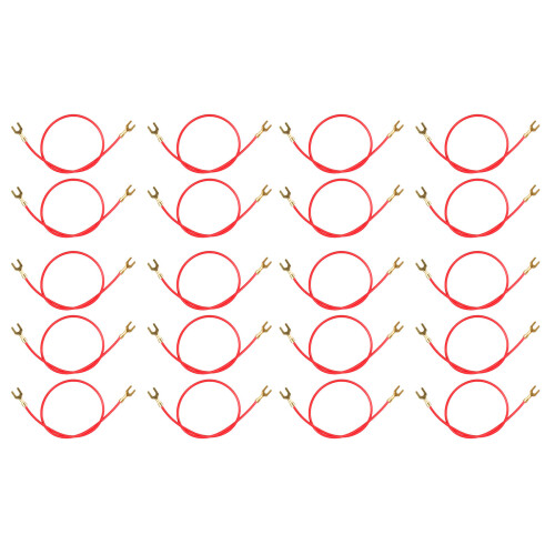 20Pieces U Shape Clip Test Cables 21cm Long Double Ended-Red