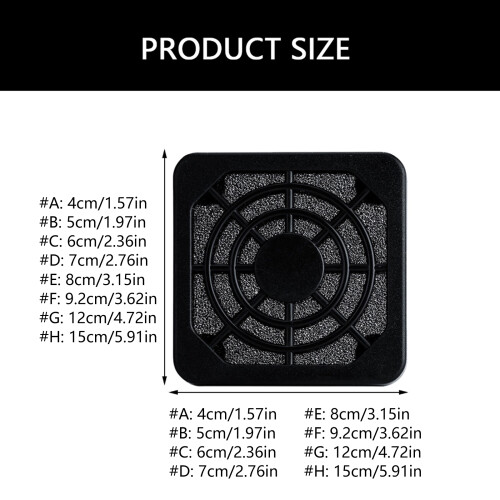 Computer Meshes Dustproof Cover Chassises Dust Cover-60x60mm 1