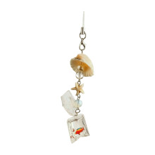 Stylish Handmade Seashells Phone Charm With-F style lanyard