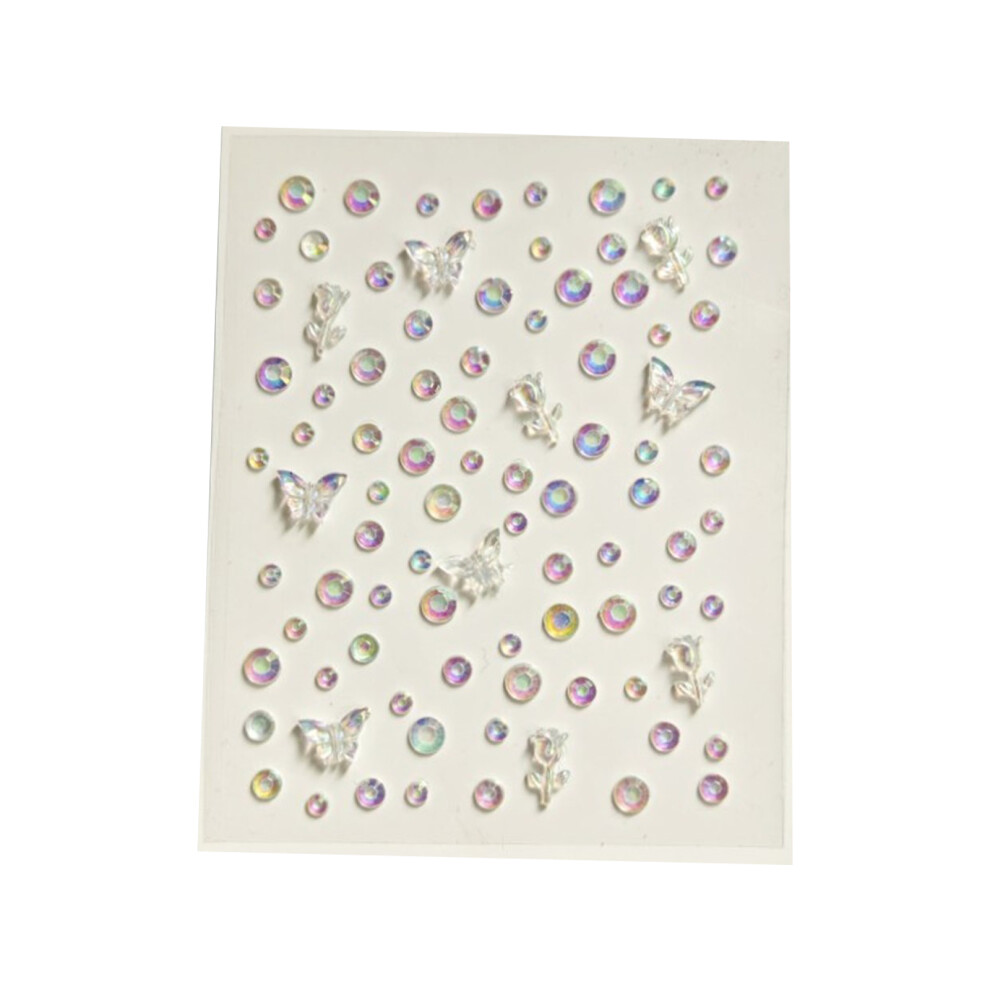 Acrylic Rhinestones Pearls Elegant Face-Aurora Butterfly Lov