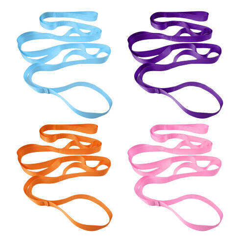 10 Loop Yoga Strap for Stretching Not-Elastic Stretch-Purple 1