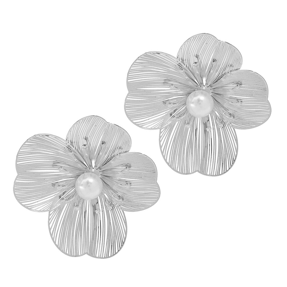 Sophisticated Flower Inspired Pearls Earrings to-white king.-image-OPC-PKG7R7S-NEW