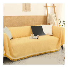 Soft Anti Slip Couch Cover 90X90cm Dustproof White Yellow Cotton