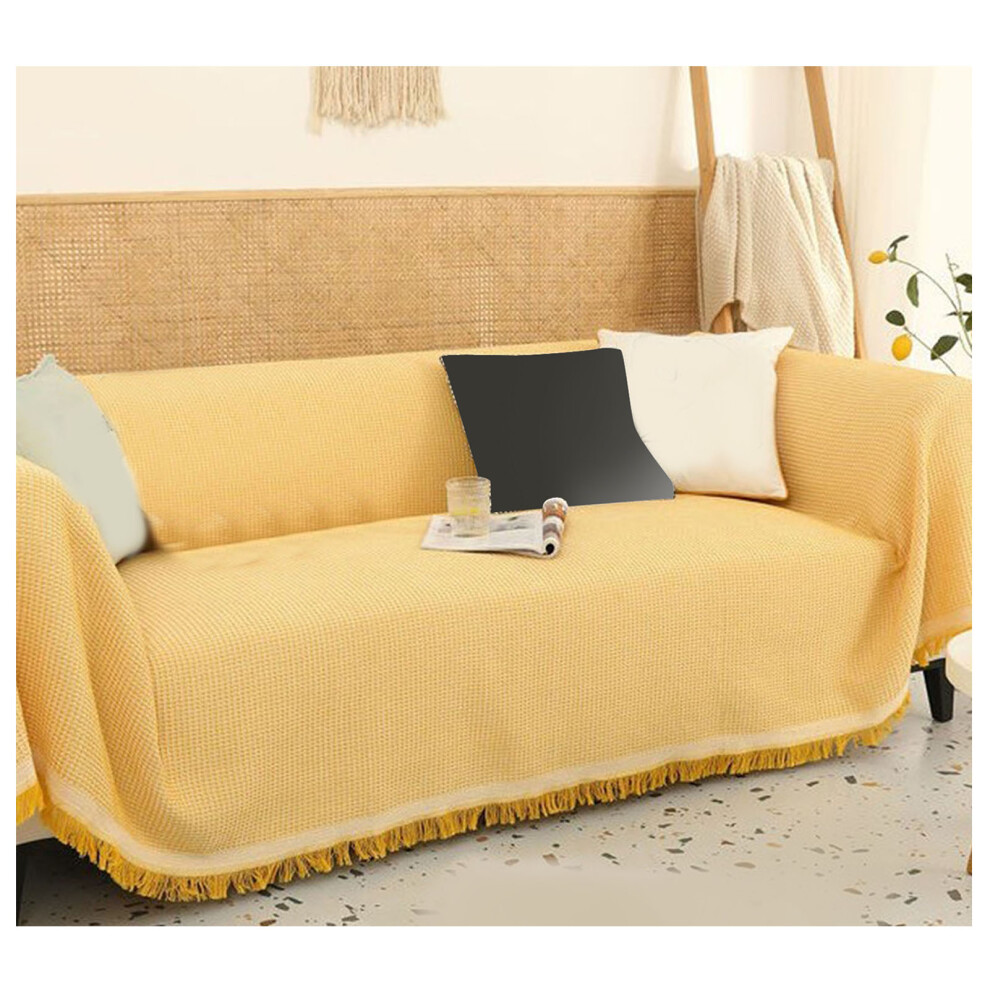 Soft Anti Slip Couch Cover 90x240cm Dustproof White Yellow Cotton-image-OPC-PKG7RJ2-NEW