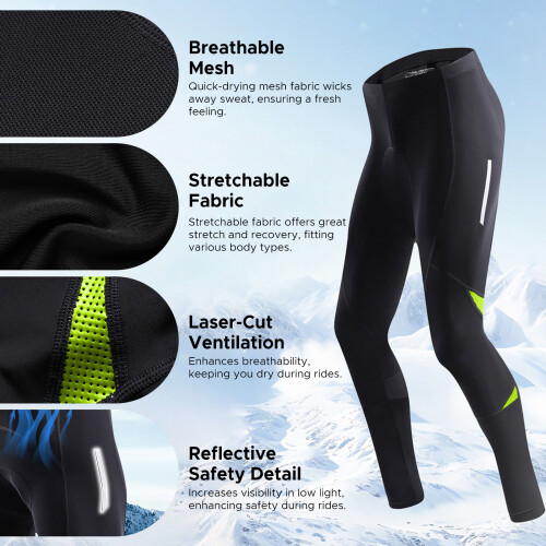 Riding Pants Men's Cycling Pants with Plush Warmth 2