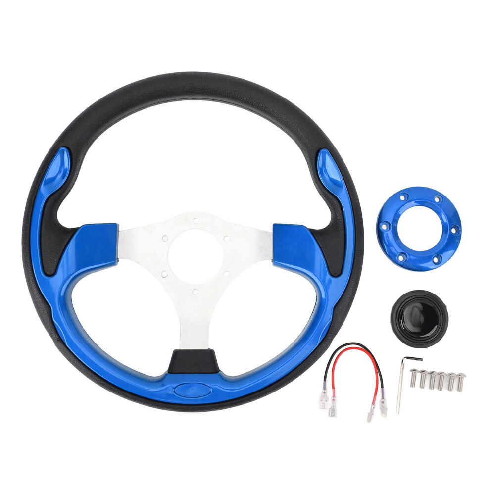Steering Wheel Universal 13In Racing Style Pu Blue 8320539267074