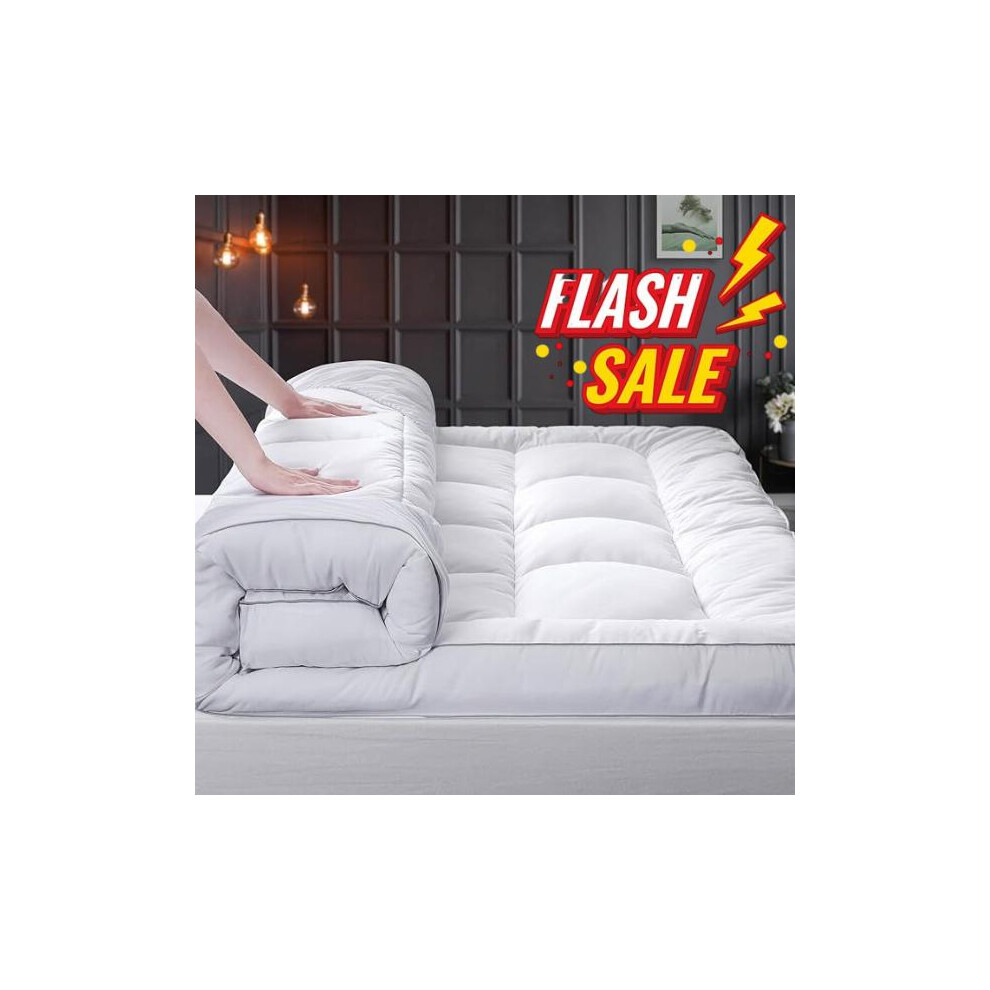 (Double) 10cm Thick Mattress Topper Luxurious Softness, Hotel Quality, Various Sizes-image-OPC-PKG8BTK-NEW