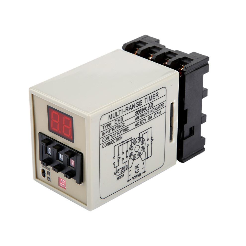 AH3-DM Dual Mode Delay Timer Relay 0.01S-99H LED
