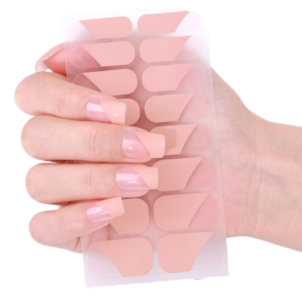 Gels Nail Strips Glittering Gels Nail Sticker French Tip-ZE0811