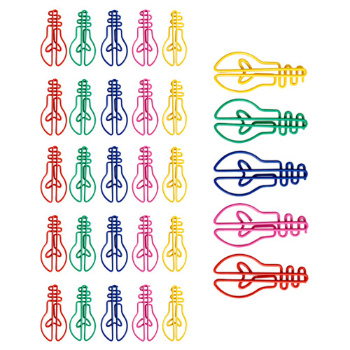 Light Bulb Shape Paper Clips 42mm Small File Clips-mixed colors