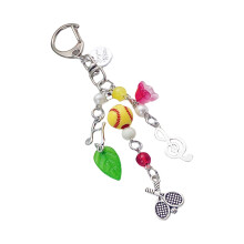 Fun Tennis Bag Keychain with Sturdy Alloy Materials for-Red