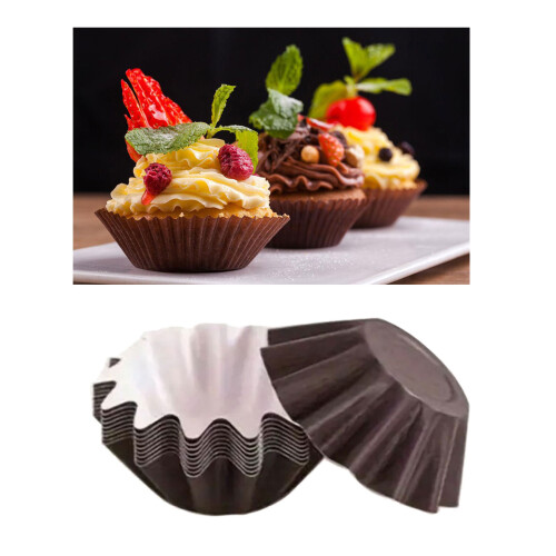 Disposable Cupcake Cake Molds Muffins Box Paper Holders-Black 2