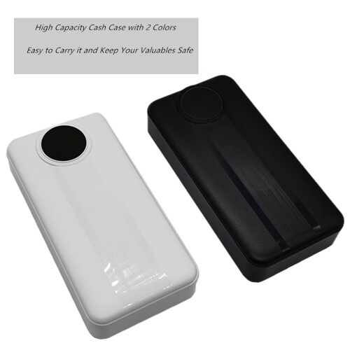 Practical Sturdy Plastic Cash Box and 100 Money Holders-Black 2