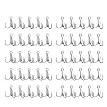 50pcs Fishing Accessories Treble Hook Set High Carbon Steel-2