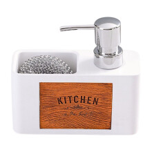 Dish Soap Dispenser with Sponge Holder,2in1 Kitchen-White